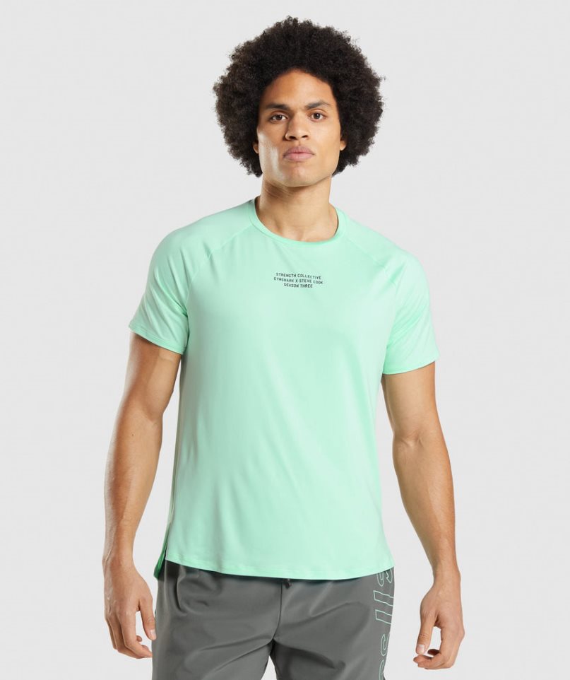 Men's Gymshark Steve Cook T-Shirts Light Turquoise | CA N7035D